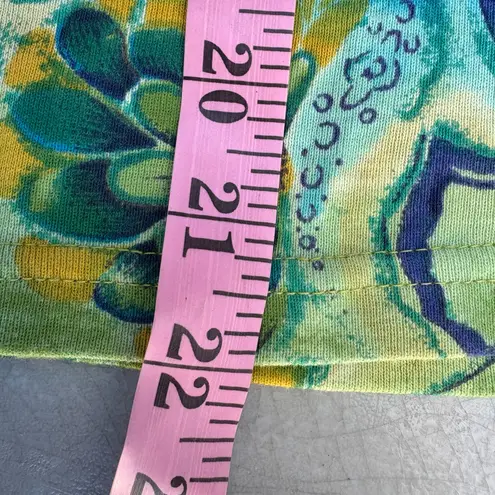 Vintage Y2K Forbidden Floral Fairy Whimsical Blue Green Mesh Short Sleeve Top Size L