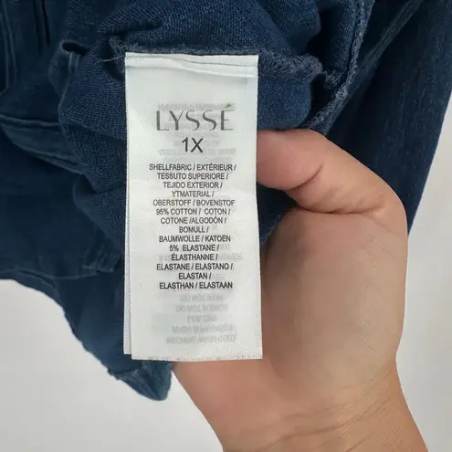 Lysse Women’s Stretch Denim Snap Button Down Shirt Size 1X Western Vibes Cotton