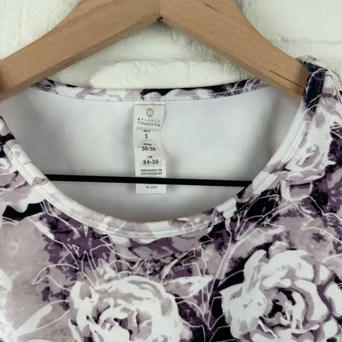 Balance Collection  Mia crop tank Purple Roses sport top Size Small