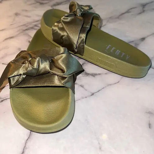 2017 Fenty Puma Olive Bow Slide Rihanna uk5 us7 8 Slides Sandals Shoes Green Size 7