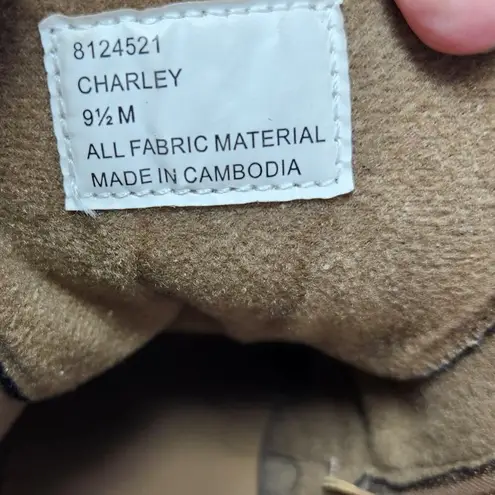 Crown Vintage Charley Ankle Combat Boots Side Zip Lace Up Brown Size 9.5