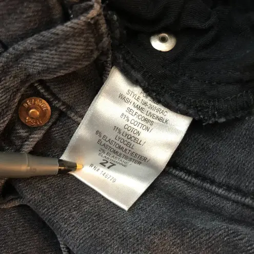 RE/DONE Womens High-Rise Ankle Cropped Jeans Skinny Button Fly Stretch Black 27