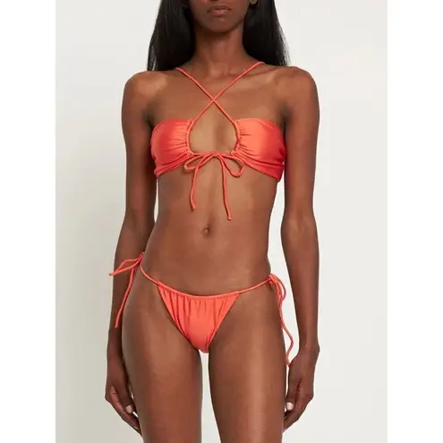 JADE SWIM Livi Bikini Top in Coral Sheen XSmall New Womens Swimsuit Pink Size XS