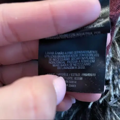 T Tahari T. Tahari Ruffle Cowl Neck Sweater Maroon size Small