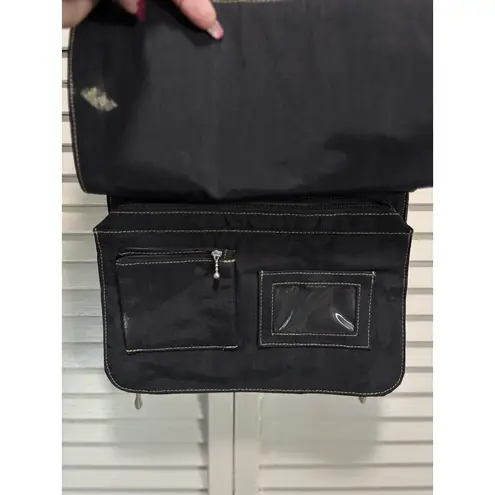 Baggallini Crossbody Black Nylon Travel Bag Multi Pockets Zippers Logo Adj