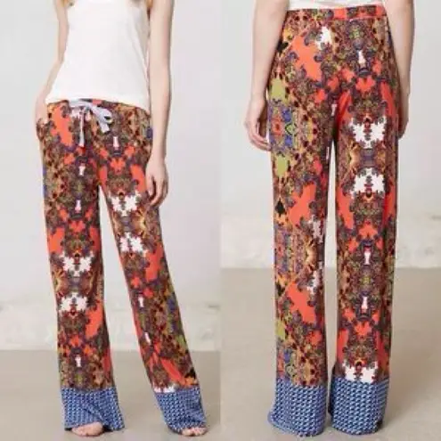 Anthropologie Eloise Lounge Pants Boho Size S Made in Korea Red