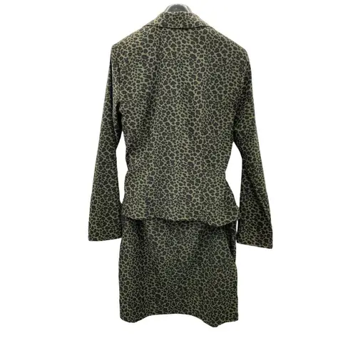 Jalate Women 2PC Animal Print Green Skirt Suit 9 Juniors Career Business Church Size undefined