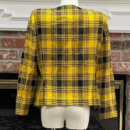 Leslie Fay Clueless Cher costume idea petite vintage 1980s yellow plaid blazer / 10P