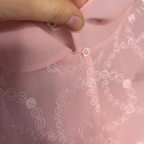 GOLDEN ROSE Vintage Top Sheer Pink Embroidered Romantic Feminine Ethereal Fairy Size undefined