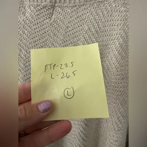 Unique Vintage VTG Milford Knit Henley Button Woven Sweater Cream Beige Oversized Hippie Size L