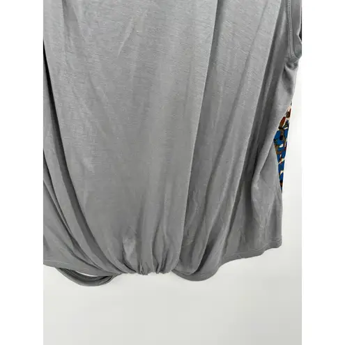 Anthropologie  Tiny Top Women LARGE Grey Twist Front Printed Back Sleeveless - Image 6