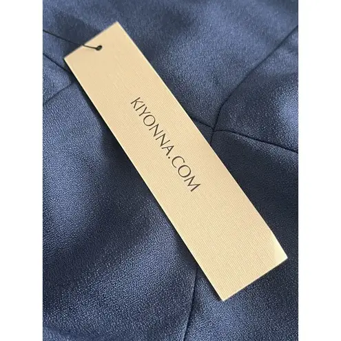 Kiyonna Blue Peasant Jumper Womens Size Large Short Sleeve V Neck Back Zip NEW