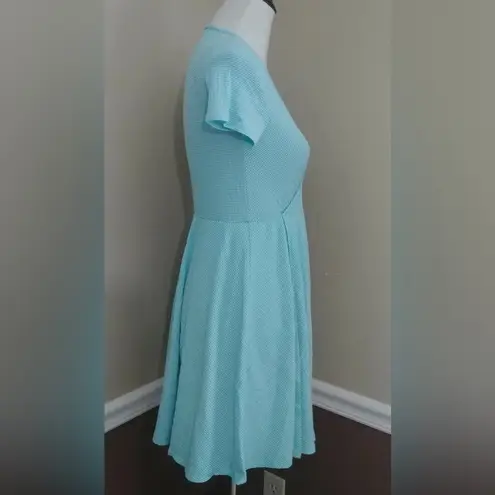 Sweet Claire Mint & White V-Neck Short Fit & Flare Textured Modcloth Dress by