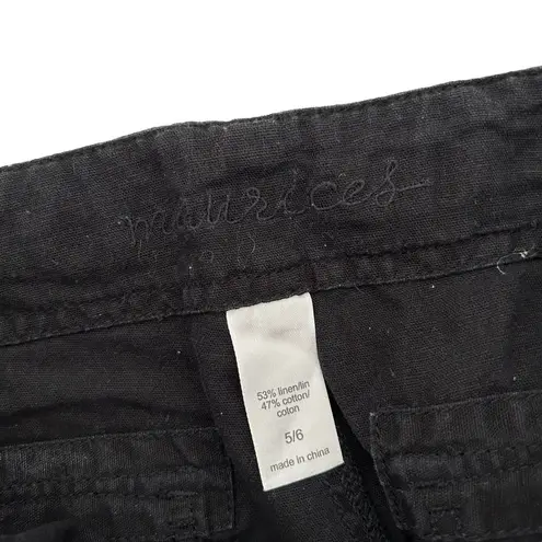 Maurice's  Black Linen Blend Capris Sz 5/6