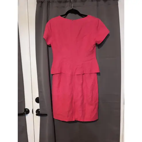 Jessica Howard Vintage Pink Midi Dress, Floral Embroidered Dress, Sz 6, Faux Set