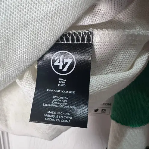 47 Brand Boston Celtics NBA Long Sleeve T-Shirt Raw Hem Cropped Top Small NWT