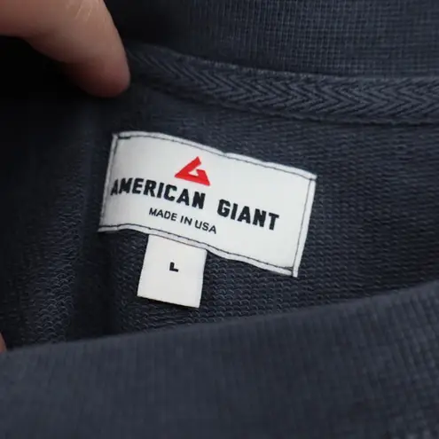 American Giant Crew Neck Sweatshirt Grey Textured Cotton Size L Made In USA Gray Size L