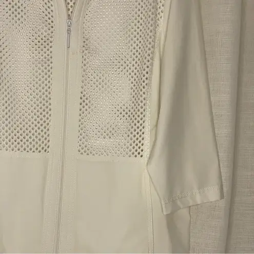 Chico's Weekends By  Womens White Jackets Size 3 Perforated Swimwear