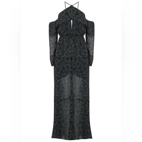 Bec & Bridge Black Stargazer Maxi Dress Size 2 Cut Out Semi Sheer Whimsigoth