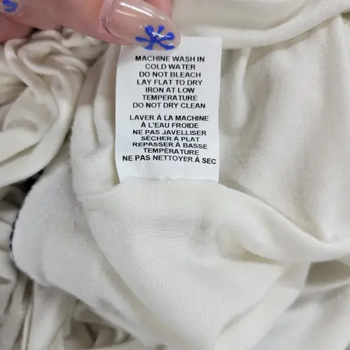 Margaret M Womens Skirt Large Navy White Stripe A Line Mini Stretch Lined Blue