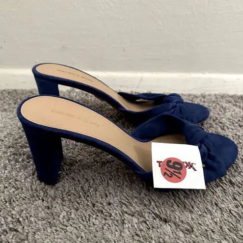 Veronica Beard NEW Ganita Knit-Front Heels in Blue Suede