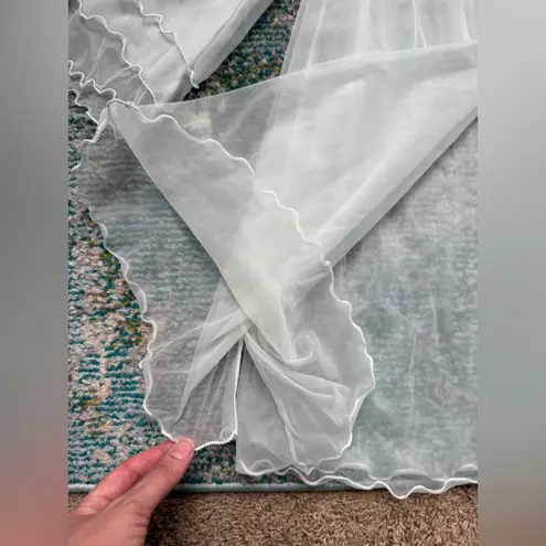 Vintage Sears mint green nightgown over coat sheer two