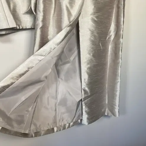 Alex Evenings Formal Suit Womens Size 6 Champagne Shimmer Skirt Jacket Wedding