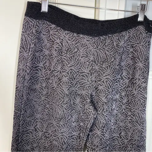 Thierry Colson Paris metallic silver patterned wool blend pant designer medium