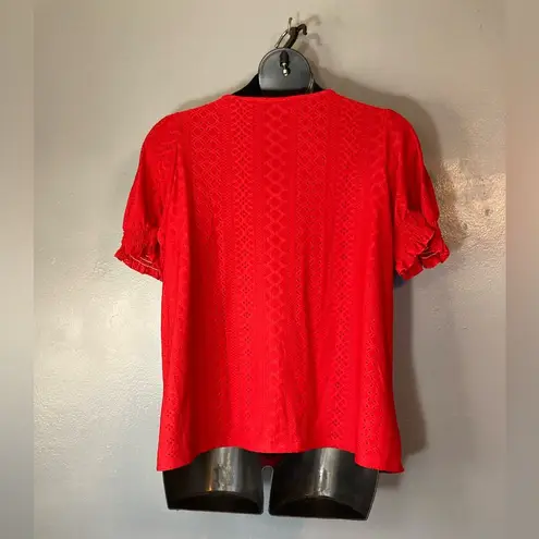 Bloomchic red eyelet blouse