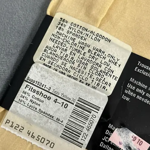 Vintage Jcp Great Feet Trouser Socks Yellow New NOS Women's 4