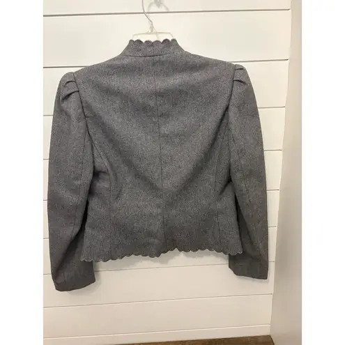 DAVID BENJAMIN Women's Vintage Gray Wool Blend Scalloped Blazer Jacket Size 5