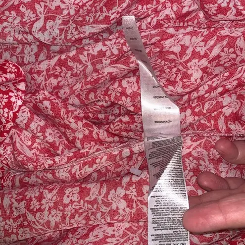 Apricot Red/White Floral Sleeveless Dress Size S (UK) = size Med/6 US NWT