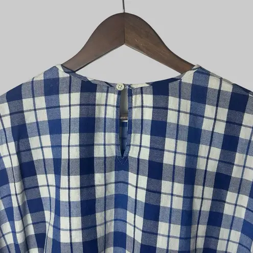 The Great Twirl Top Blue Picnic Plaid Cotton Ruffle Hem Size 0