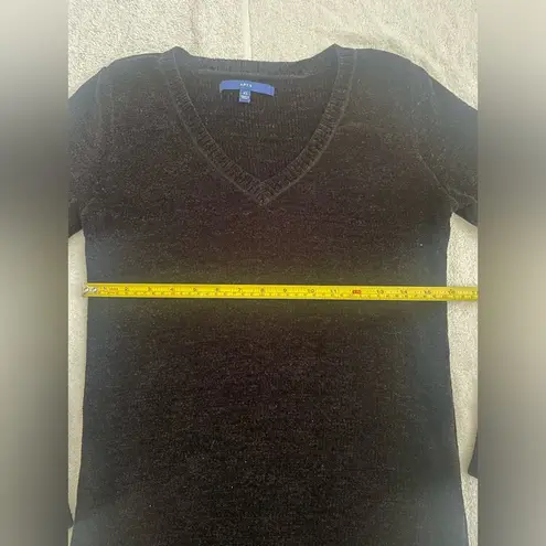 Apt. 9  Long Sleeve Velour Cozy and Fuzzy V-Neck Top