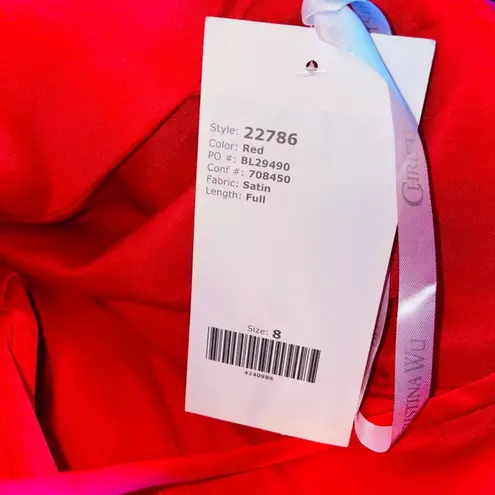Christina Wu NWT  celebration red satin bridesmaid ball gown dress