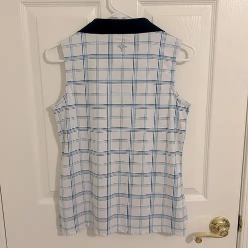Tuckernuck Sport Provincial Plaid Sleeveless Caroline Polo Shirt Size Small