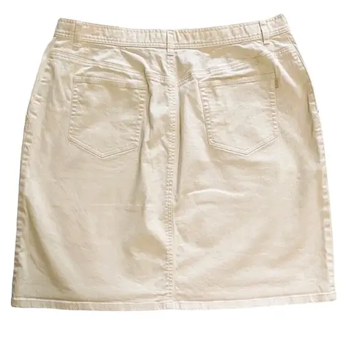 Ralph Lauren  Short Ivory Denim Cotton Casual Jean Skirt ~ Women's Plus Size 18W