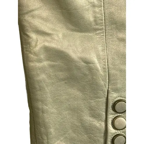 Worth Metallic Gold 100% Genuine Leather Short Full Zip Jacket Size 2