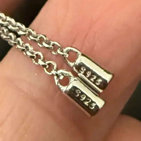 925 Sterling Silver Moissanite Meteor Wishing Slider Bracelet 3g.