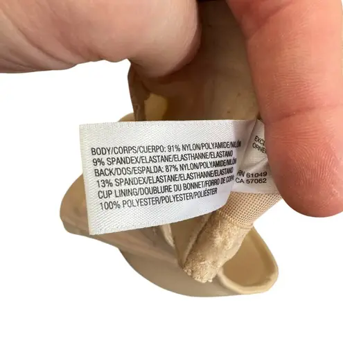 Wacoal Cream Nude Padded Red Carpet Strapless Pushup Bra Back Closure Size 34G