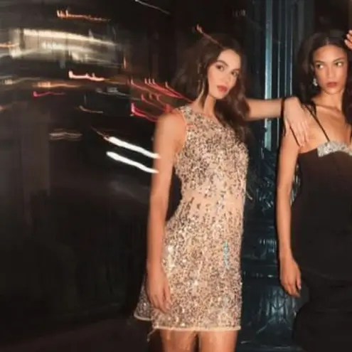 Mac Duggal 93552 Women ONE SHOULDER SHEER HAND BEADED MINI DRESS