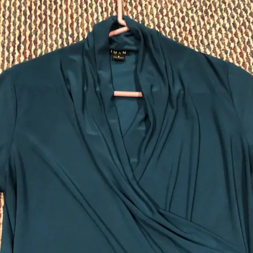 IMAN Crossover Wrap Ling Sleeve Blouse Sz S