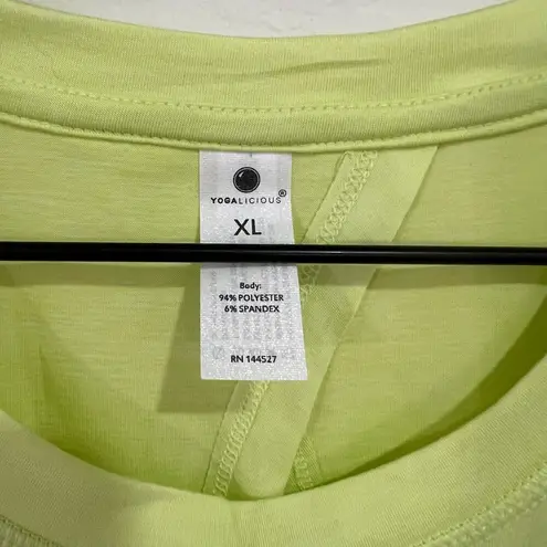 Yogalicious  Neon Green Open Back Crop Top Size XL