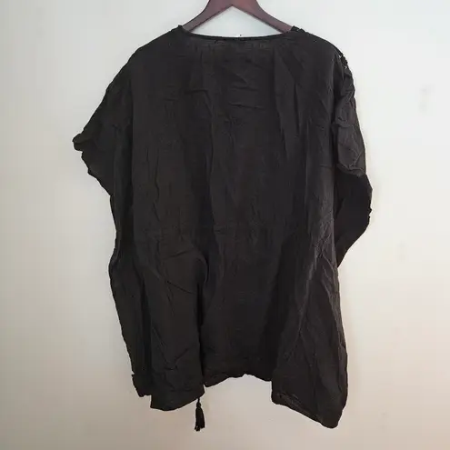 Bleu Rod Beattie Swim Coverup Black Short Sleeve Neutral Casual Vacation Beach