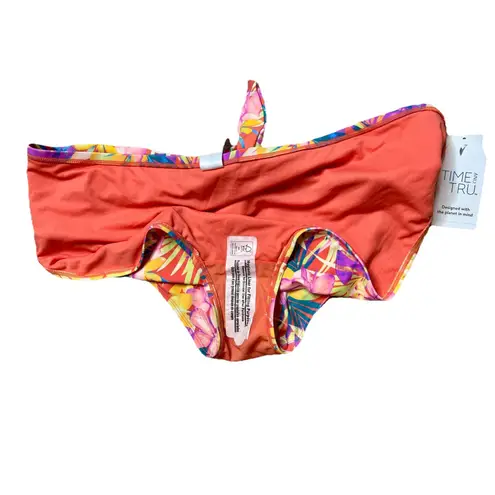 Time and Tru Tropical Floral Bikini Swimsuit Yellow 2 piece NWT Hawaiian Coastal Orange Size XXL