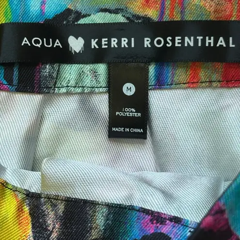 AQUA Kerri Rosenthal Skirt M Exclusive Limited Edition Bloomingdales Paint Print Black Size M