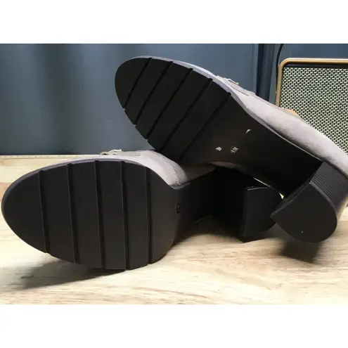 Giani Bernini Porshaa Pumps Loafers Women's 9.5 Brown Suede Slip-On Block Heel