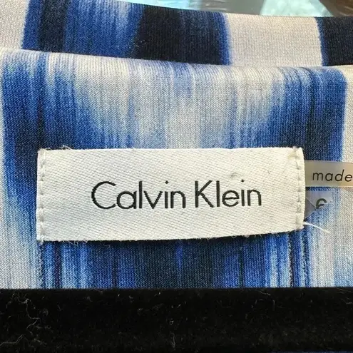 Calvin Klein  | Blue Tie Dye Watercolor Swim Beach Coverup Cinched Waist Size 6