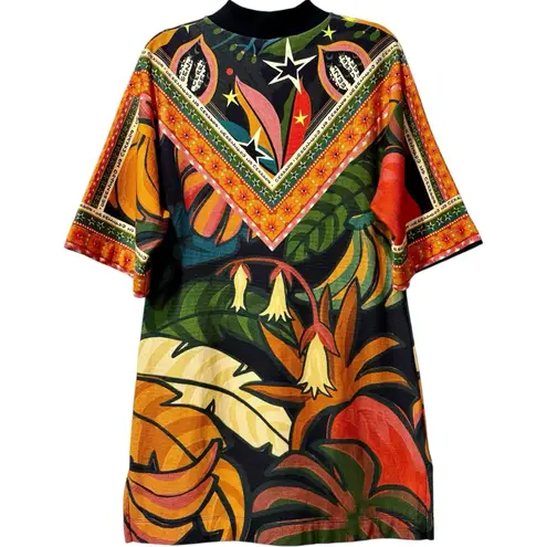 Farm Rio RARE Tropical Toucan Sweatshirt Mini Dress Vibrant Oversized Print S