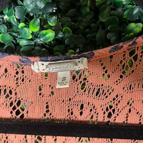 Gimmicks by BKE Rust orange Beaded Lace Boho Top Size S